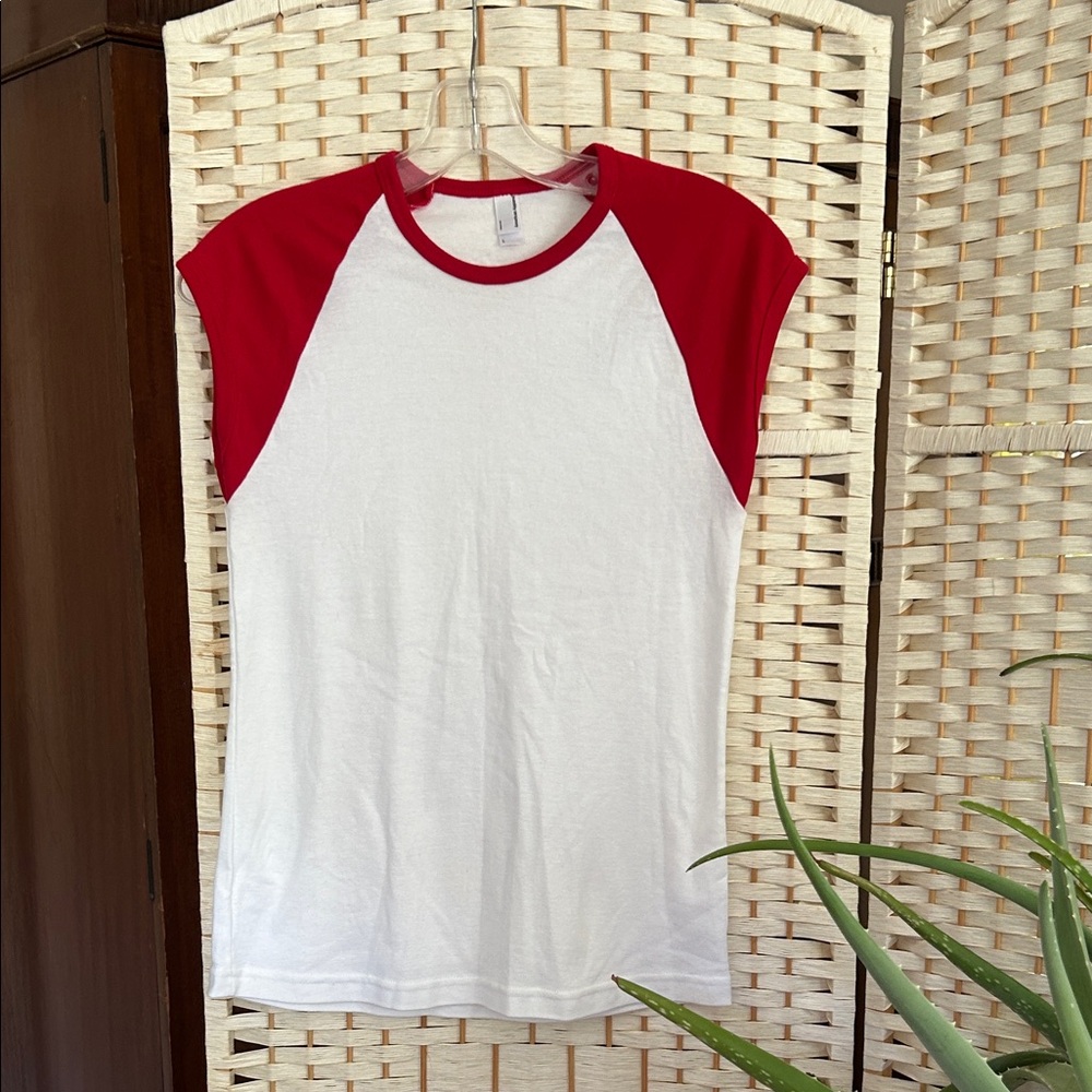 Red and White Raglan T-Shirt